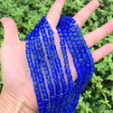 100pcs Creative Club Faceted Cube Crystal Glass Beads, Sapphire Blue, 6mm, Hole ID 1mm, CCC613