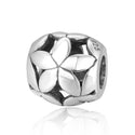 Real 925 Sterling Silver Star Flower Bead Charm, Compatible with Pandora All Other Charm Bracelet