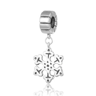 Real 925 Sterling Silver Snowflake Dangle Charm Pendant