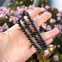 1 Strand Stretch Natural Grade A Black Tourmaline Beaded Gemstone Bracelet, 6mm Beads, Length Selections: 7 inch/7.5 inch/8 inch