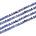 Natural Blue White Chinese Sodalite Gemstone Cylinder Tube Beads, 13x4mm, Hole ID 1mm, 14.5 Inch/1 Strand, GH-H8
