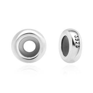 925 Sterling Silver Rubber Charm Holder Bead Stopper