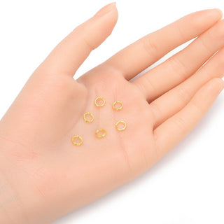 20pcs 925 Sterling Silver Split Jump Rings, Real 18K Yellow Gold Plated, 0.7mm/21 Gauge, Size Selections: 5/6/7/8/10/12mm