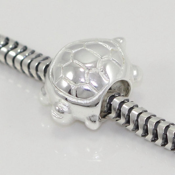 1pc Real Solid Sterling Silver Turtle Charm Longevity Charm Bead, Compatible with Pandora All Other Charm Bracelets, EC383