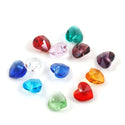 2 Sets/24pcs Mixed Top Drilled Birthstone Heart Drop Beads, 10mm, Hole ID 1mm, BB15
