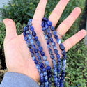 Natural Blue Sodalite Gemstone Oval Tumbled Pebble Beads, Irregular, 6mm to 8mm, Hole ID 1mm, 15 Inch/1 Strand, GZ11-22