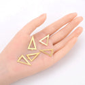 20pcs Brushed Raw Brass Large Hollow Triangle Pendant Drop, 26mm, Unplated/Uncoated, CF-A8