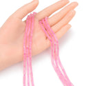 Natural Pink Rose Quartz Gemstone Cylinder Tube Beads, 13x4mm, Hole ID 1mm, 14.5 Inch/1 Strand, GH-H1