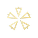 10pcs 26mm Hollow Triangle Drop Pendants, Tarnish Resistant, 18K Yellow Gold Plated Brushed Brass, BF-A8