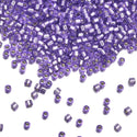 30g Miyuki Delica 11/0 Seed Beads, Transparent Silver Lined Purple DB1347