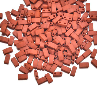 10g Miyuki Half Tila Seed Beads 5x2.3mm, Matte Dark Orange (HTL-2315)