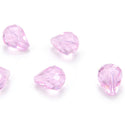 24pcs Adabele Austrian Faceted Teardrop Crystal Beads #5500, Rosaline Pink, 10mm x 8mm, Hole ID 1.1mm, SST-1003