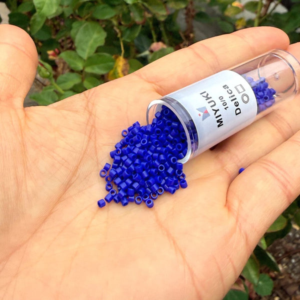 30g Miyuki Delica 10/0 Tube Seed Beads, Opaque Cobalt DBM726