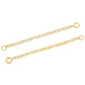 2pcs Sterling Silver Chain Extender with Clasp, 18K Yellow Gold Plated Round Link Chain Extension, Length Selections: 2 inch/3 inch/4 inch/5 inch/6 inch