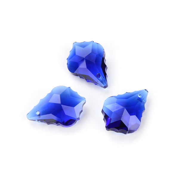 20pcs Creative Club Faceted Crystal Glass Baroque Chandelier Pendant Drops, September Sapphire Blue Birthstone, 22x13mm Large, Hole ID 1mm, CCF-13