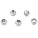 20pcs Joy Happiness Large Hole Beads, Hole ID 4.5mm, Antique Silver, Zinc Alloy Metal, MEC-C10