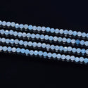 Natural Blue Aquamarine Gemstone Tiny Small Faceted Round Beads, 4mm, Hole ID 0.6mm, 15 Inch/1 Strand, GK4-8
