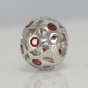 Solid 925 Sterling Silver Eternity Star Bead Charm Cubic Zirconia CZ Ruby