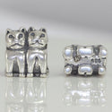 1pc Real Solid Sterling Silver Love Cats Charm Bead, Compatible with Pandora All Other Charm Bracelets, EC395