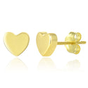 1 Pair 18K Yellow Gold Plated 925 Sterling Silver Stud Earrings, Love Heart Ear Studs, Small Tiny, SSE100-2