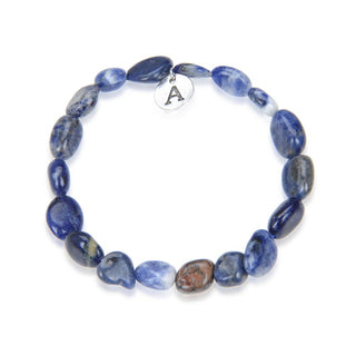 1 Strand Stretch Natural Blue Sodalite Free Form Gemstone Bracelet, 7-10mm Beads, Length Selections: 7 inch/7.5 inch