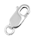 5pcs 925 Sterling Silver Rectangle Lobster Claw Clasps, Size Selections: 8mm/10mm/12mm/14mm
