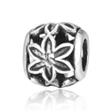 Real 925 Sterling Silver Filigree Flower Bead Charm