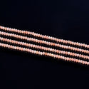 Natural Pink Moonstone Gemstone Tiny Small Faceted Rondelle Beads, 4x3mm, Hole ID 0.65mm, 15 Inch/1 Strand, GK-B6