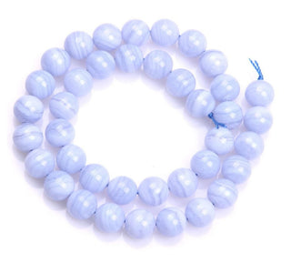 Natural Blue Lace Agate Gemstone Round Beads, 15 Inch/1 Strand, Size Selections: 4mm/6mm/8mm