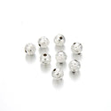100pcs Sparkle Diamond Cut Round Beads, Sterling Silver Plated Brass, Size Selections: 6mm/8mm/10mm