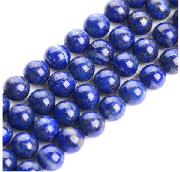 Natural Lapis Lazuli Gemstone Round Beads, 1 Strand/15 Inch, Size Selections: 4mm/6mm/8mm/10mm