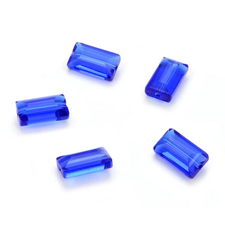 25pcs Adabele Austrian Faceted Rectangle Crystal Beads #5055, Sapphire Blue, 14mm x 8mm, Hole ID 1.2mm, SSRT1413