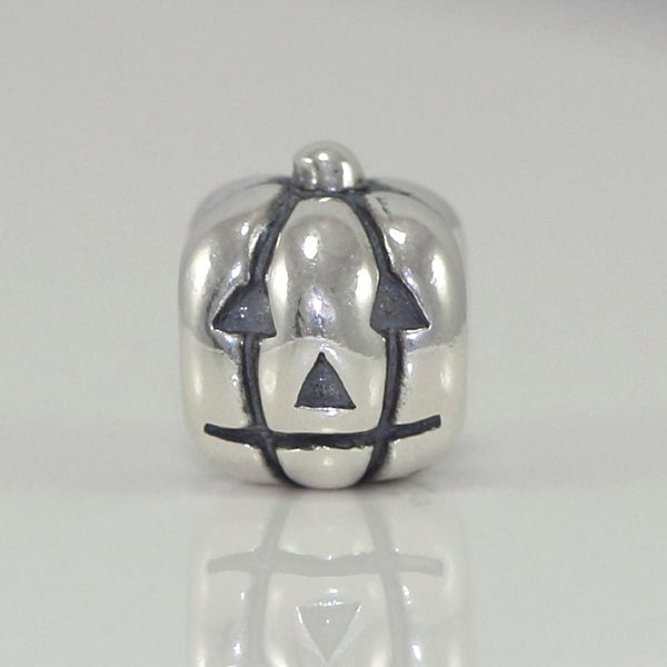 1pc Solid 925 Sterling Silver Happy Pumpkin Bead Charm, Compatible with Pandora All Other Charm Bracelet, EC129
