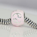 1pc 925 Sterling Silver Cancer Zodiac Sign Bead Charm Light Pink Enamel, Compatible with Pandora All Other Charm Bracelets, EC55