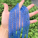 140pcs Creative Club Faceted Round Crystal Glass Beads, Light Sapphire Blue, 8mm, Hole ID 1mm, CC2R814