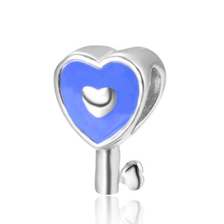 Solid 925 Sterling Silver Key To Love CharmBead, Compatible with Pandora All Other Charm Bracelet