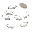 10pcs Genuine Preciosa Maxima Faceted Navette Flat Back Crystal Rhinestone, Foil Back, Crystal Clear, 8x4mm, Prm-N81