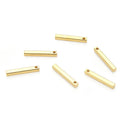 50pcs Raw Brass Vertical Rectangle Bar Pendant Drop, 15mm, Unplated/Uncoated, CX-E9