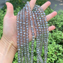 140pcs Creative Club Faceted Rondelle Crystal Glass Beads, Silver Champagne, 8x6mm, Hole ID 1.1mm, CCR829