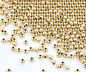 50pcs Real 1/20 14K Gold Filled Seamless Tiny Small Round Beads, 3mm, Hole ID 1mm, JK2-A3