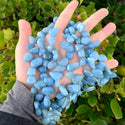Natural Blue Aquamarine Gemstone Petal Keishi Beads, Irregular, 10mm-20mm, Hole ID 1mm, 1 Strand/15 Inch, GZ6-44