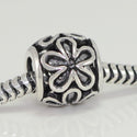 1pc Solid 925 Sterling Silver Cute Jasmine Flower Charm Bead, Compatible with Pandora All Other Charm Bracelet, EC474