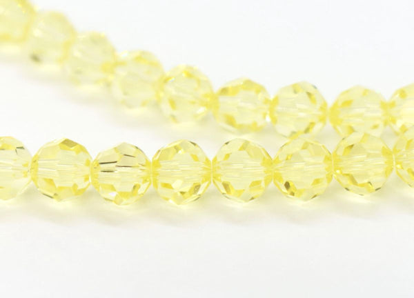 50pcs Adabele Austrian Faceted Round Crystal Beads #5000, Jonquil Yellow, Size Selections: 4mm/6mm/8mm/10mm