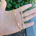 1pc Real 1/20 14K Gold Filled 5mm Mariner Chain Bracelet, 6.5 Inch with 1 Inch Extender, JB-30