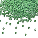 7.5g Miyuki Delica 10/0 Tube Seed Beads, Opaque Green DBM724