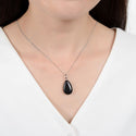 4pcs Natural Black Obsidian Gemstone Pendants, 20x15mm Teardrop Stone Drops, G2P-T9