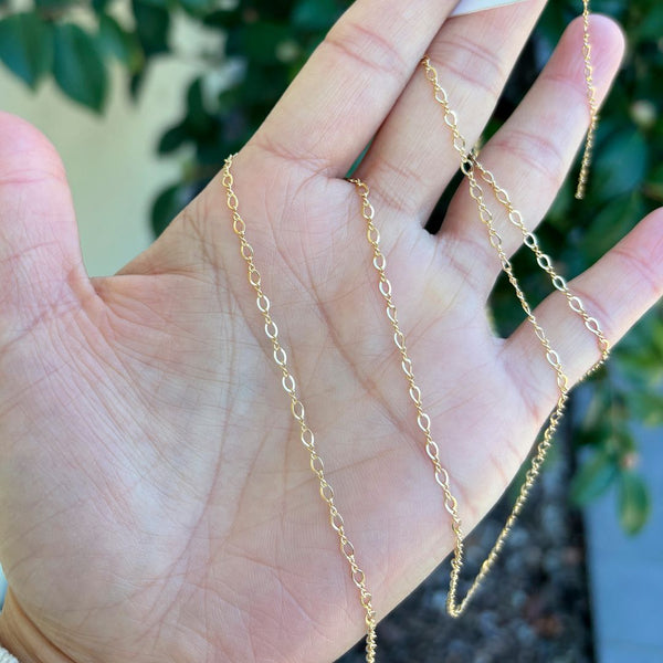 5 Feet 1/20 14K Gold Filled Unfinished Figure 8 Cable Chain Link, 2.1mm Width, Non Tarnish, KG5-F1