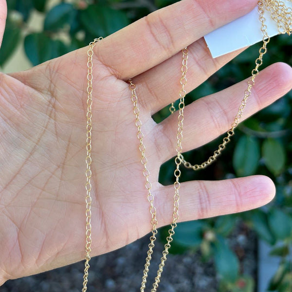 5 Feet 1/20 14K Gold Filled Unfinished Cable Chain Link, 2.2mm Width, Non Tarnish, KG5-G1