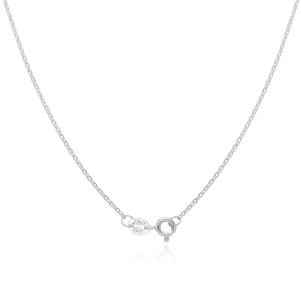 1pc 925 Sterling Silver Diamond Cut Flat Cable Link Chain Necklace, 1.3mm, Small, Length Selections: 18 inch/20 inch/22 inch