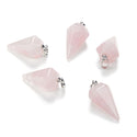 2pcs Natural Pink Rose Quartz Gemstone Pendant Drops, 25mm, G2P-M3